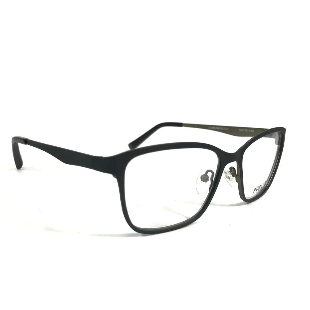 Public Eyeworks Eyeglasses Frames CAMBRIDGE-C01 Black Square Cat Eye 52-16-138